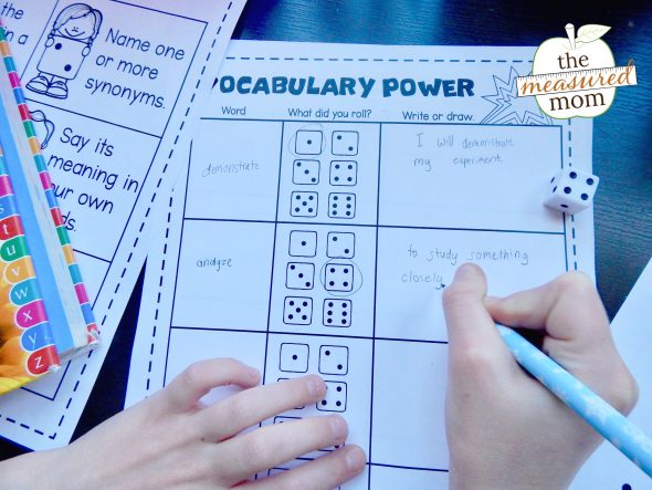 This game-like activity is perfect for vocabulary review in third, fourth, and fifth grade!