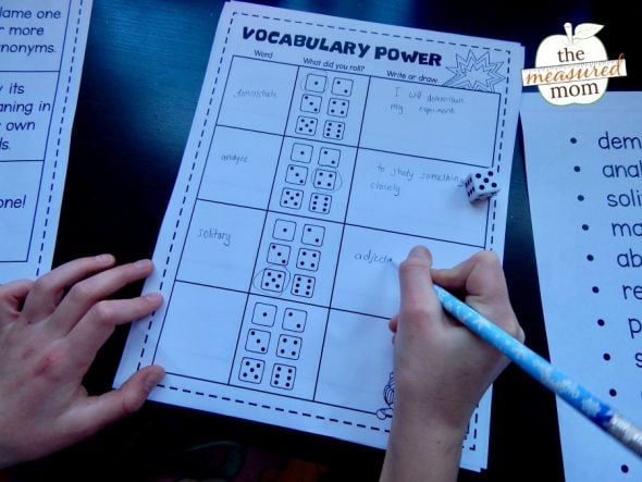 This game-like activity is perfect for vocabulary review in third, fourth, and fifth grade!