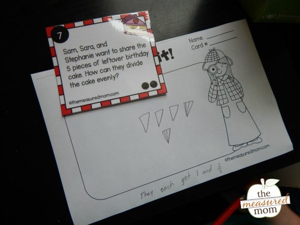 Grab a free set of 18 equal sharing math task cards - in three different levels!