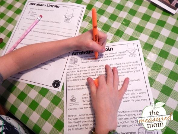 This reading passage is great for helping kids learn about our 16th president. It's Abraham Lincoln for kids!