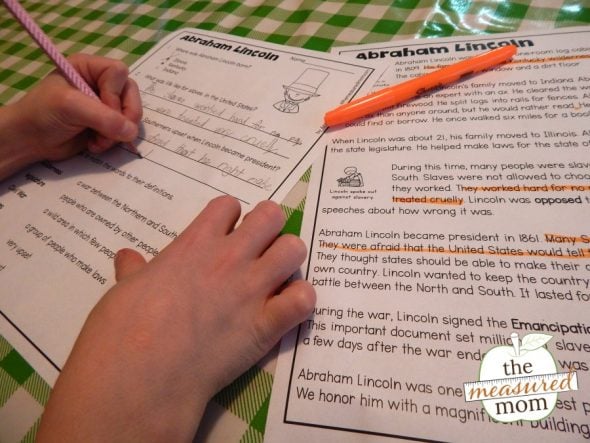 This reading passage is great for helping kids learn about our 16th president. It's Abraham Lincoln for kids!