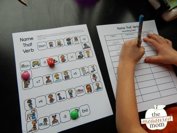 This simple verb game is perfect for introducing action verbs!