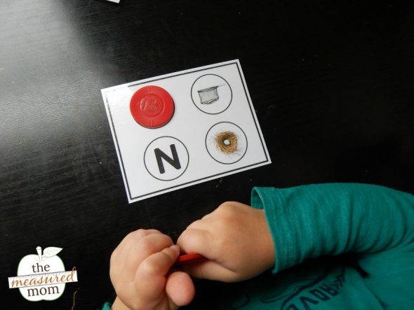 child using letter card