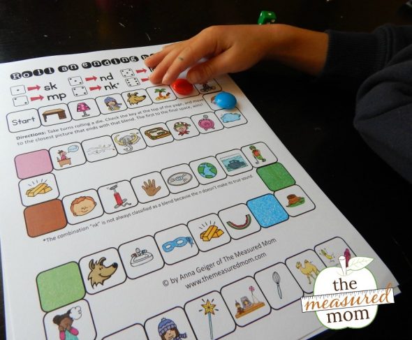 Game for teaching ending blends