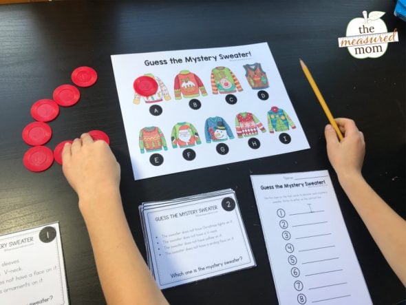 child doing christmas problem solving activity