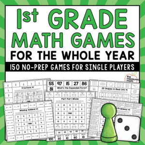 First Grade No-Prep Math Games for the Year