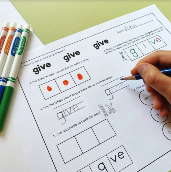 sight word worksheets step 3