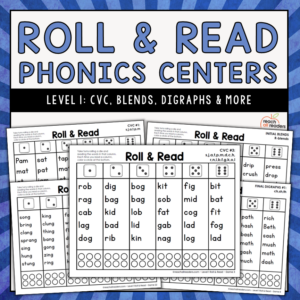 Roll & Read Phonics Games - Level 1 - CVC - Blends - Digraphs