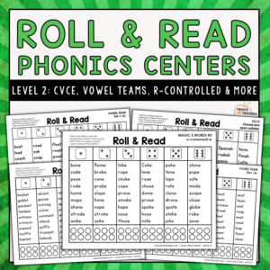 Roll & Read - Level 2 - CVCE - Vowel Teams - R-Controlled & More