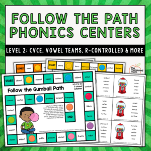Phonics Games - Follow the Path - Level 2 - CVCE - Vowel Teams - R-Controlled & More