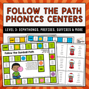 Phonics Games - Follow the Path - Level 3 - Diphthongs - Prefixes - Suffixes & More