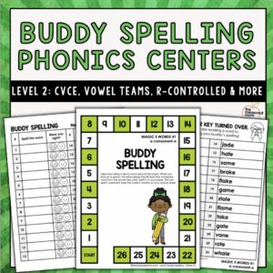Phonics Games - Buddy Spelling - Level 2- CVCE - Vowel Teams - R-Controlled & More