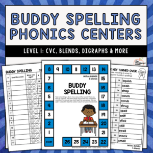 Phonics Games - Buddy Spelling - Level 1- CVC - Blends - Digraphs