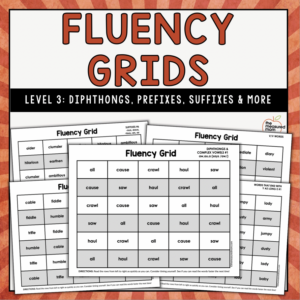 Fluency Grids - Level 3 - Diphthongs, Prefixes, Suffixes & More