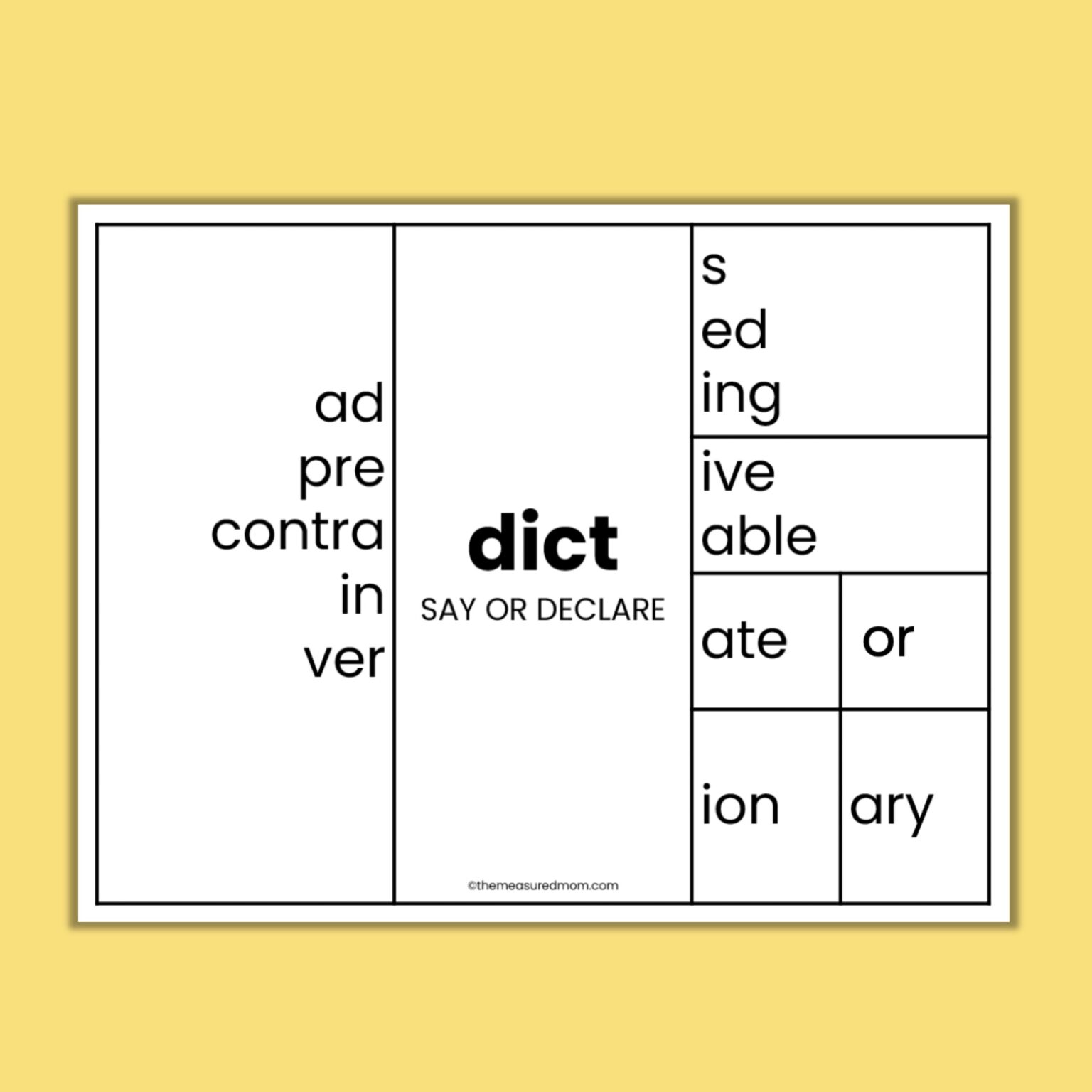 Free word matrix activities - Reach All Readers