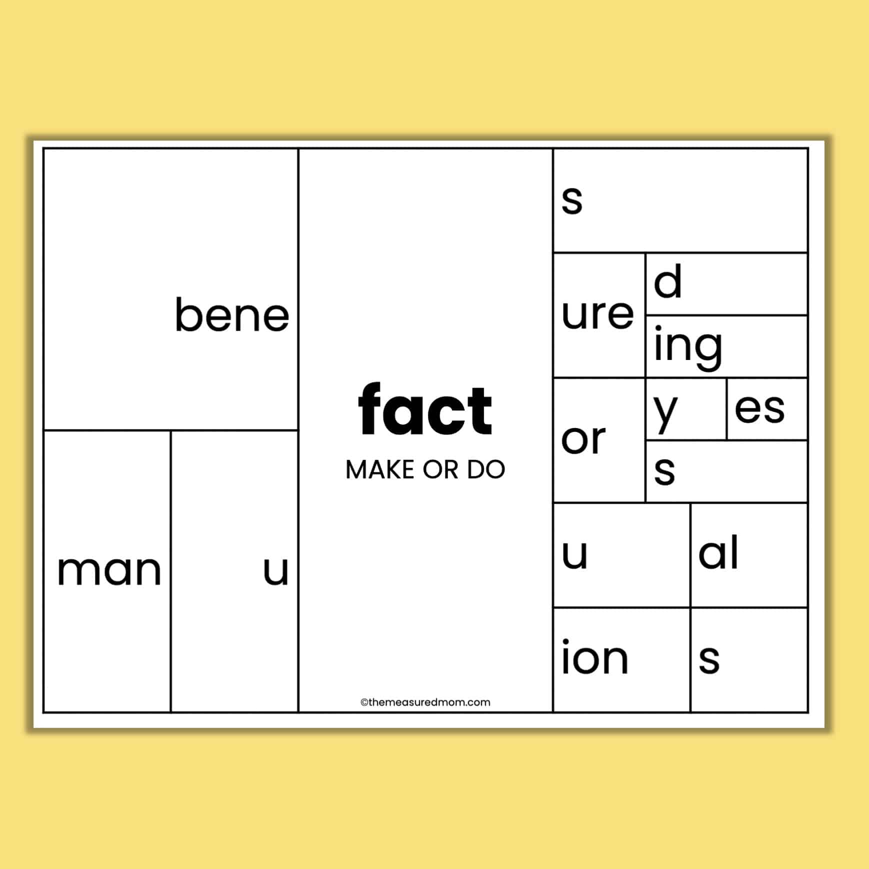 Fact Matrix Free word matrix activities - Reach All Readers