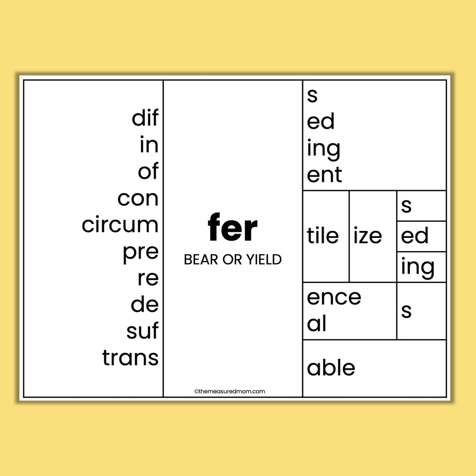 Free word matrix activities - Reach All Readers