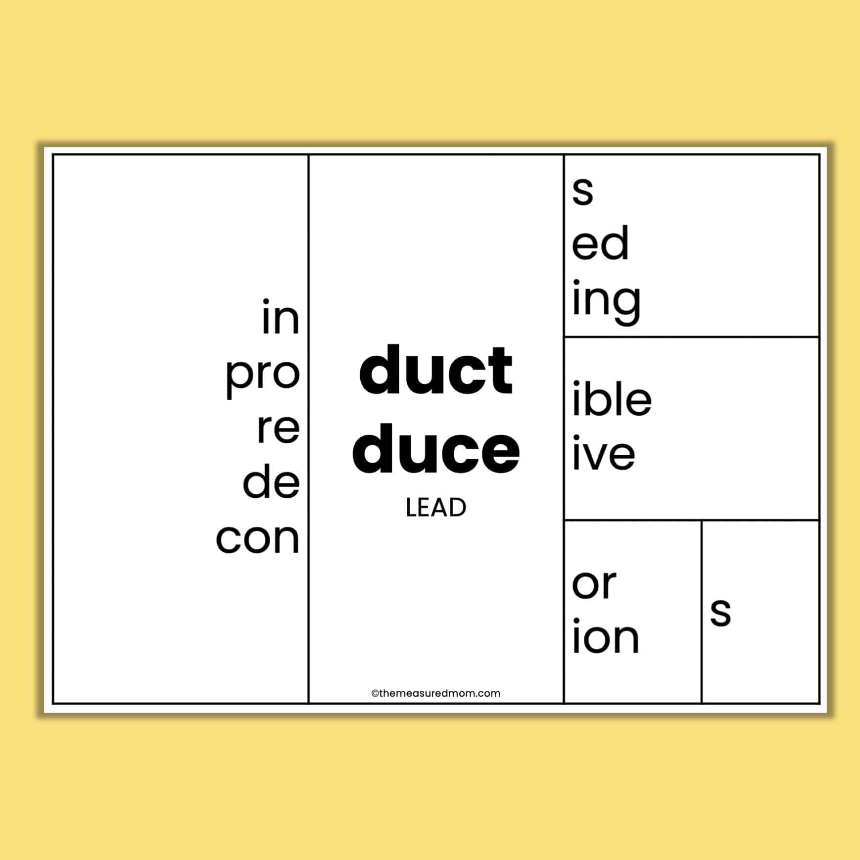 Free word matrix activities - Reach All Readers