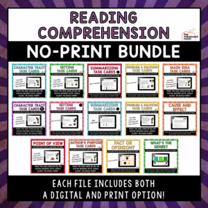 Reading Comprehension No-Print Bundle