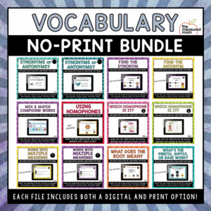 Vocabulary No-Print Bundle