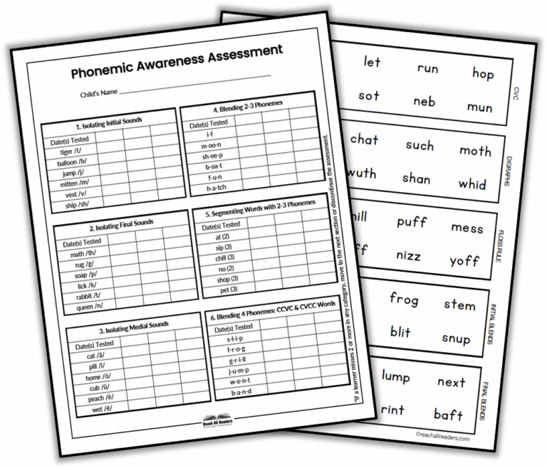 Sample Devide Refler Retch Free Sample: Phonemic Awareness & Phonics Diagnostic Assessments ...