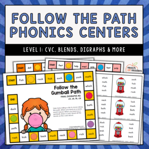Phonics Games - Follow the Path - Level 1- CVC - Blends - Digraphs