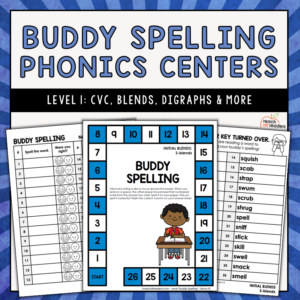 Phonics Games - Buddy Spelling - Level 1- CVC - Blends - Digraphs