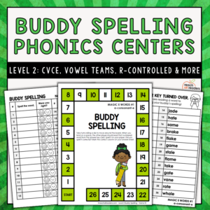 Phonics Games - Buddy Spelling - Level 2- CVCE - Vowel Teams - R-Controlled & More