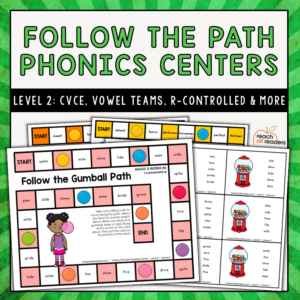Phonics Games - Follow the Path - Level 2 - CVCE - Vowel Teams - R-Controlled & More