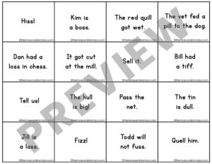 Sentence cards for the FLOSS rule sentence game