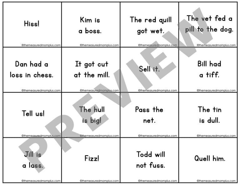 Sentence cards for the FLOSS rule sentence game